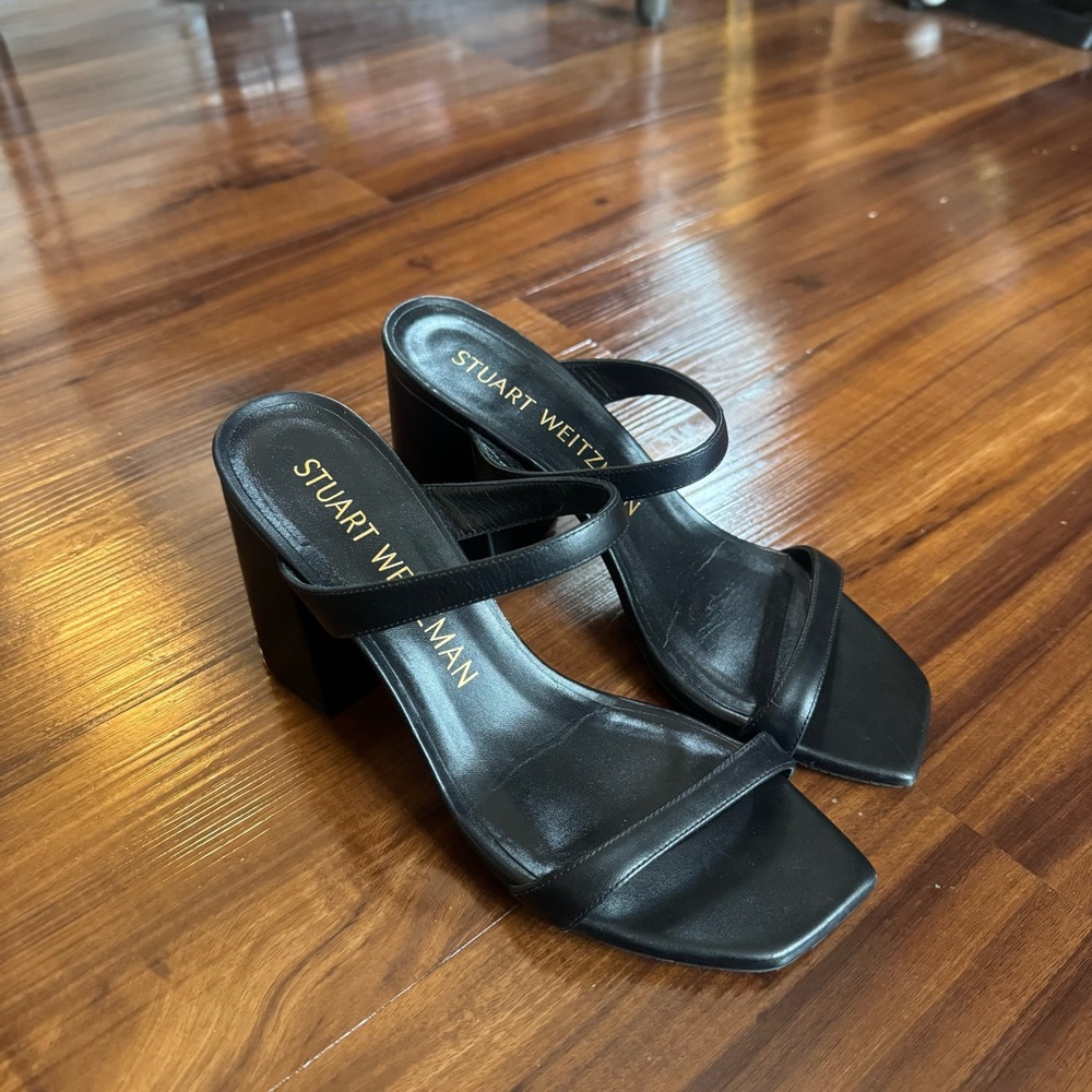 Stuart Weitzman Black Strappy Heels